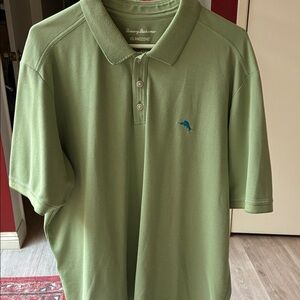 Tommy Bahama classic pique menswear polo shirt, celadon, size XXL